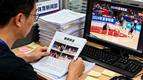 体育新闻编辑整理赛事报道与赛场图片素材